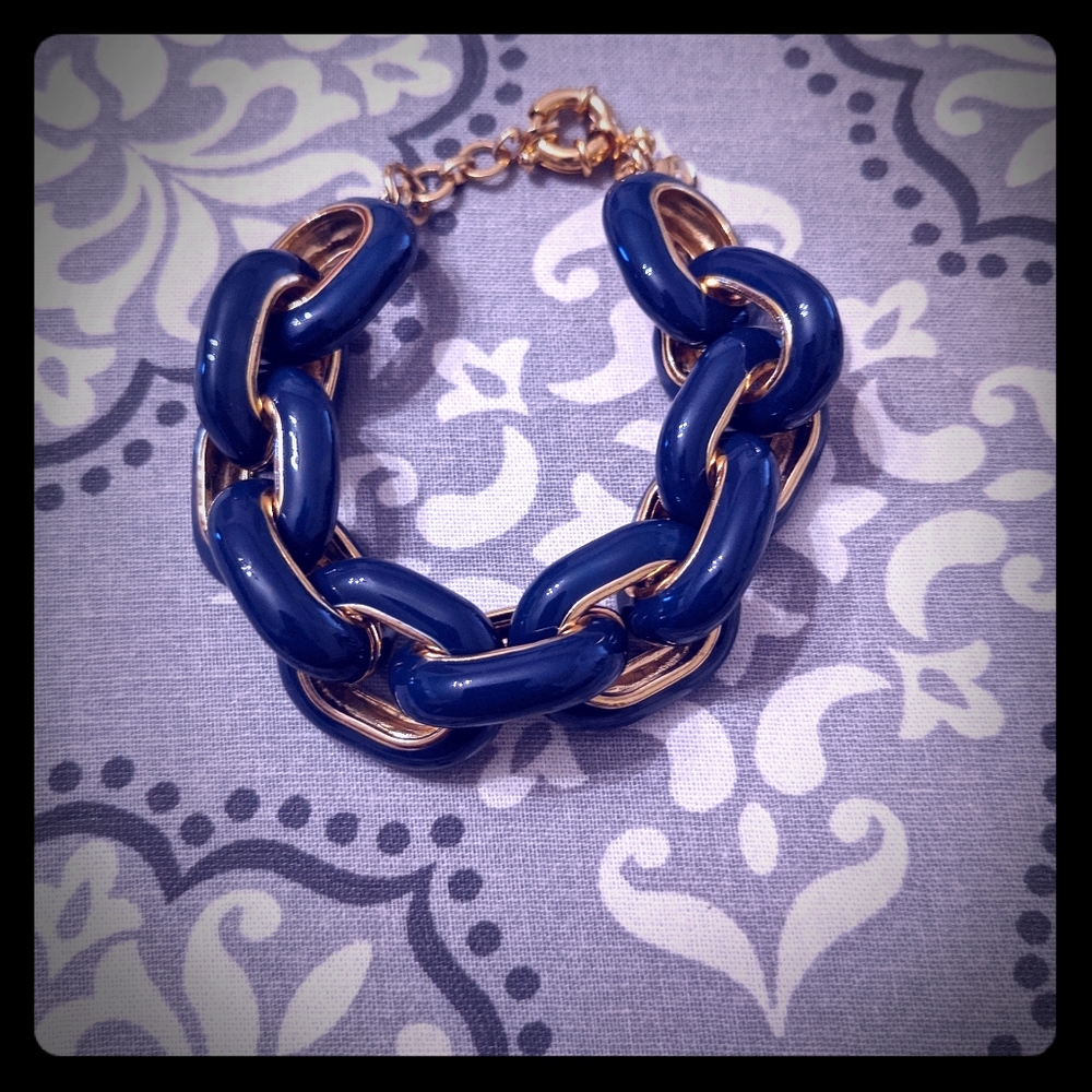 JCrew navy chunky bracelet